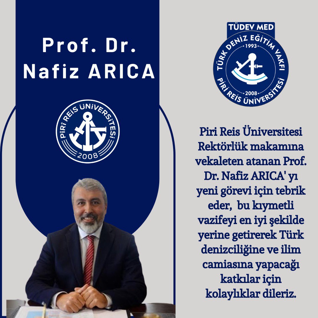 Prof. Dr. Nafiz ARICA’nın, Piri Reis Üniversitesi Vekil Rektör Olarak Atanmasını Tebrik Ederiz.